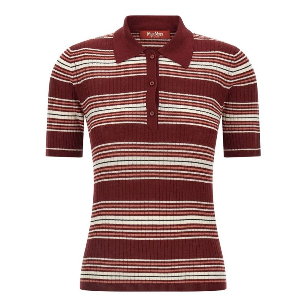Max Mara Bordeaux Silk Polo Women's Shirt